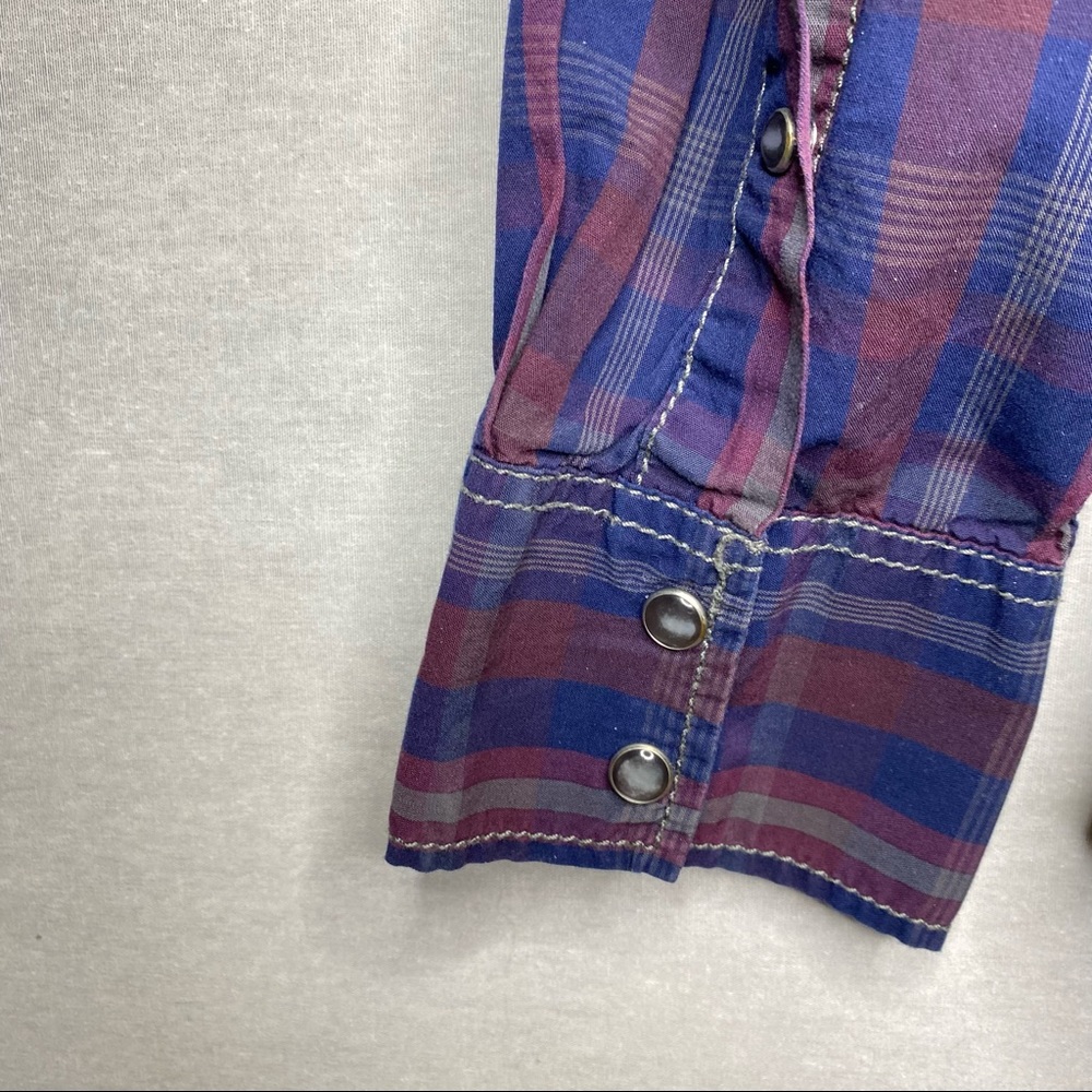INC Men’s Shirt Western Snap Multi-Colour Plaid Size X-Large - Picture 6 of 10